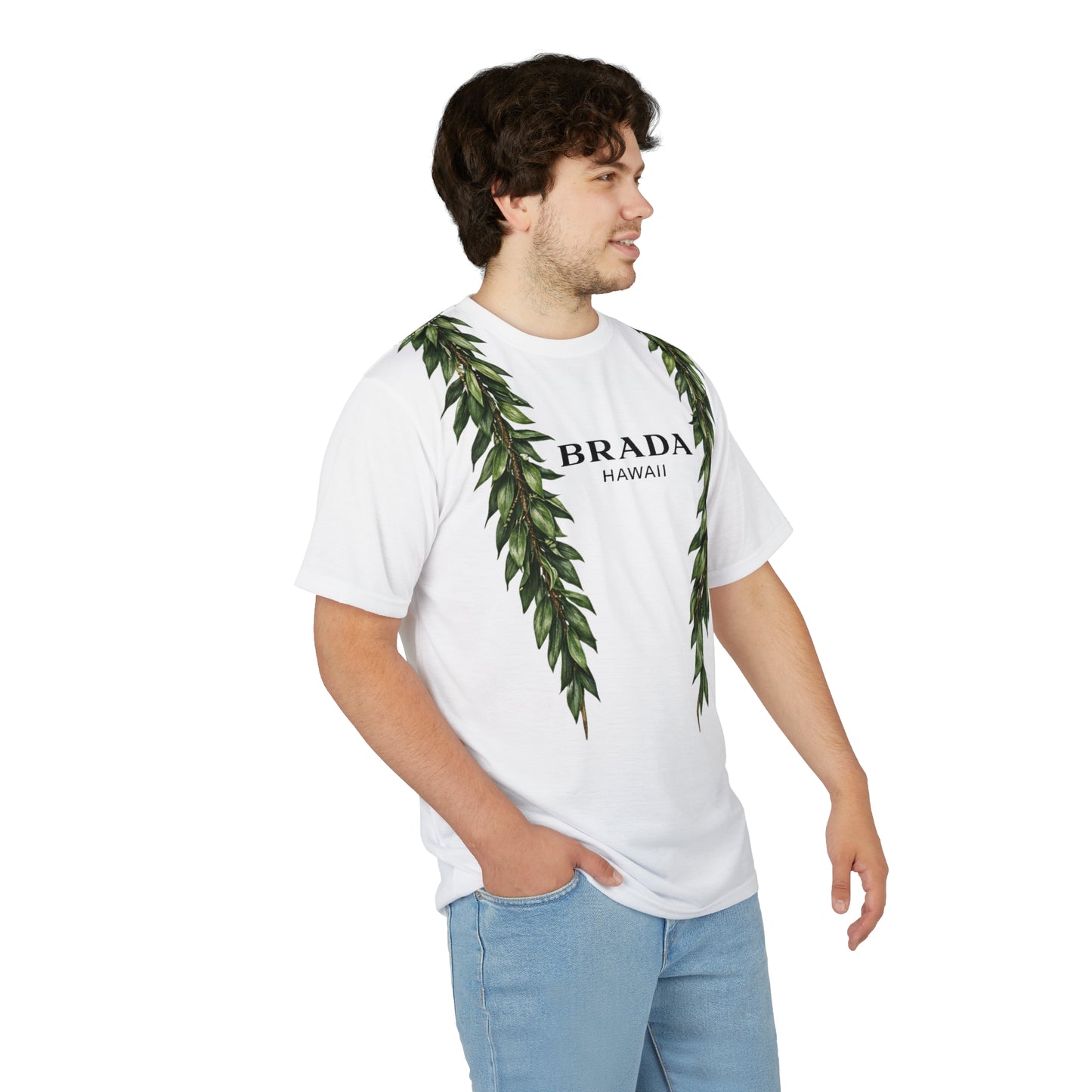 Kauai Maile Lei Shirt Hawaiian Royal Inspired Tee  BRADA Hawaii Maile Mokihana Design Island Heritage Apparel